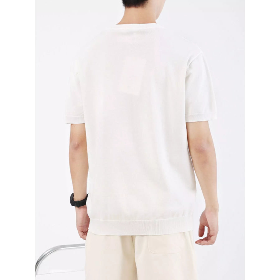 Men’s Plus Size Ribbed Knit Slim Fit T-Shirt Apparel and Accessories