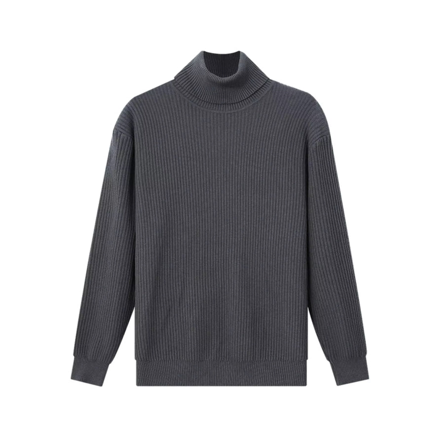 Men’s Plus Size Ribbed Knit Turtleneck Sweater Apparel and Accessories