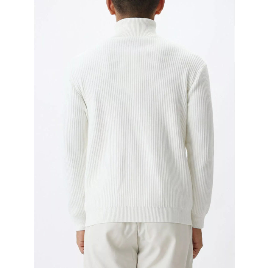 Men’s Plus Size Ribbed Knit Turtleneck Sweater Apparel and Accessories