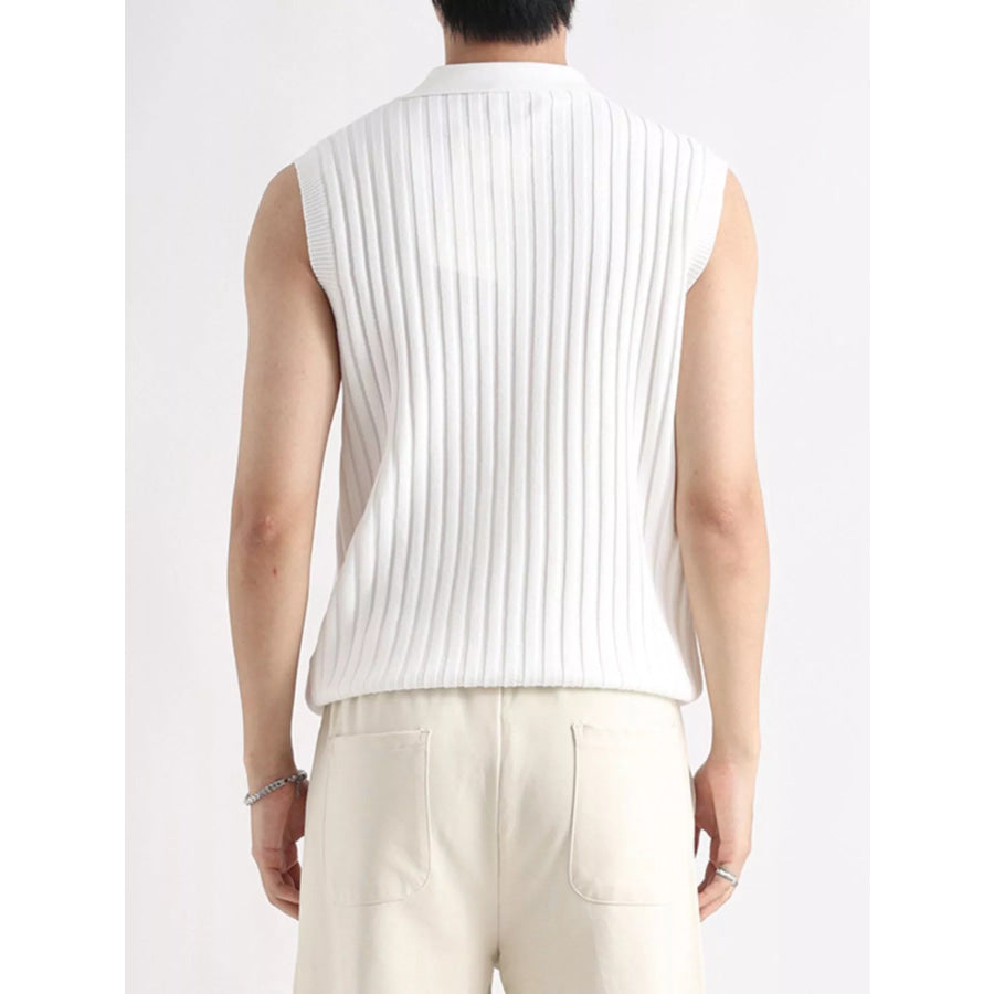 Men’s Plus Size Ribbed Knit Zip-Up Tank Apparel and Accessories