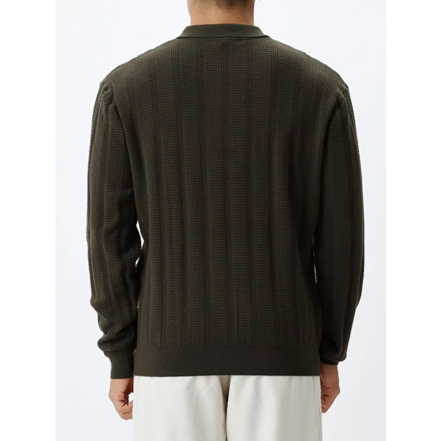 Men’s Plus Size Ribbed Quarter-Zip Sweater Apparel and Accessories