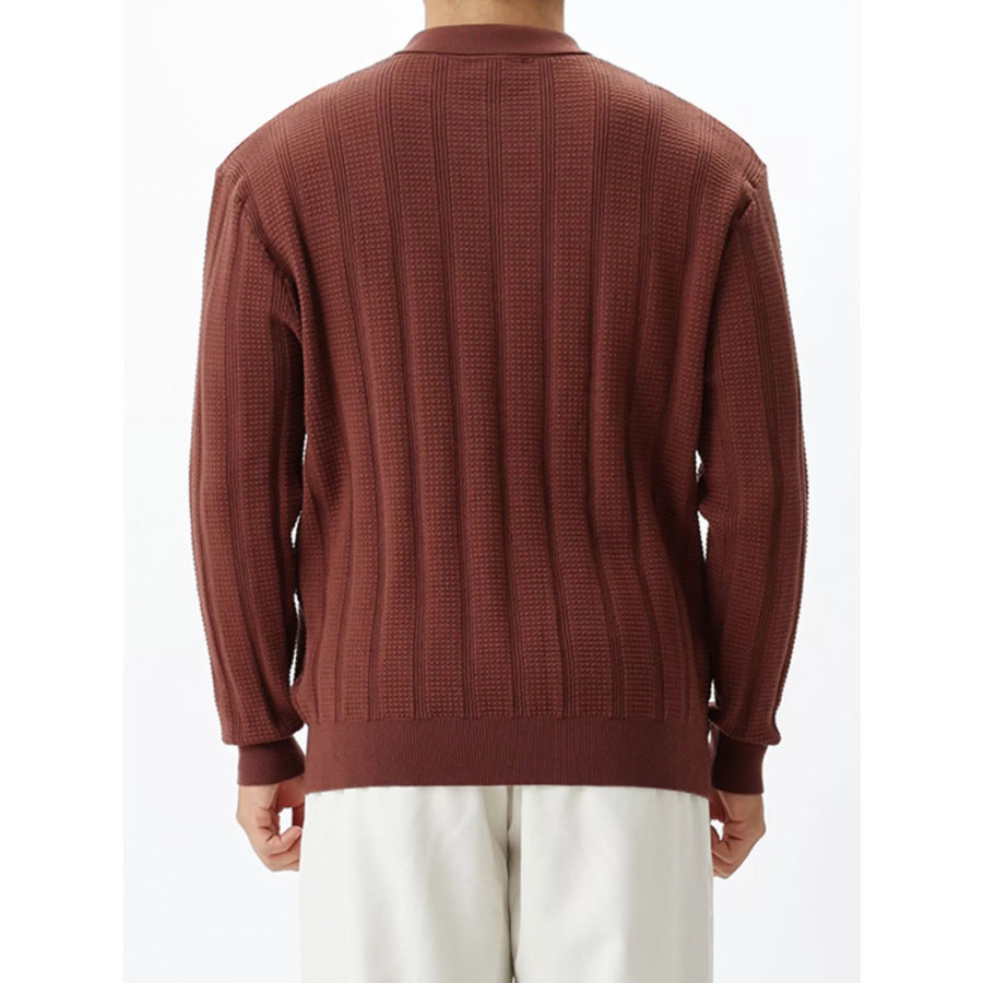 Men’s Plus Size Ribbed Quarter-Zip Sweater Apparel and Accessories