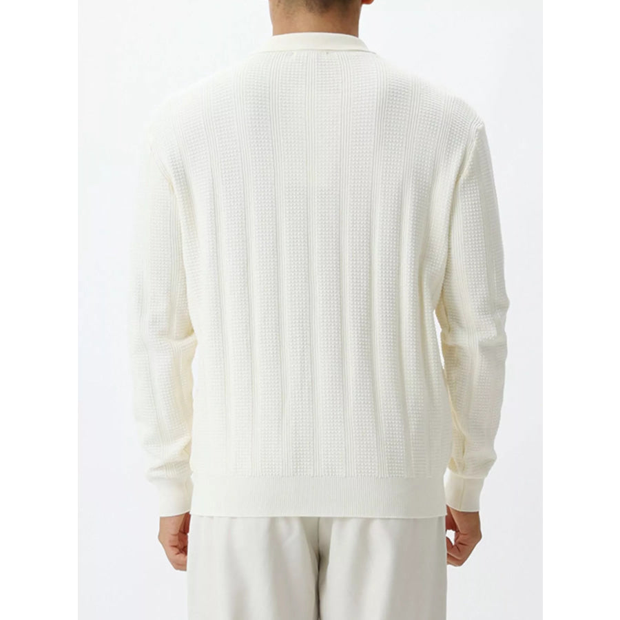 Men’s Plus Size Ribbed Quarter-Zip Sweater Apparel and Accessories