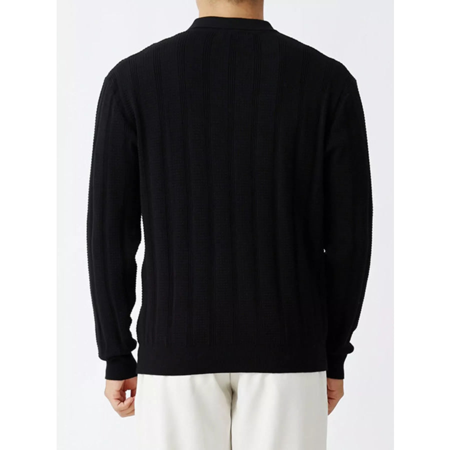 Men’s Plus Size Ribbed Quarter-Zip Sweater Apparel and Accessories