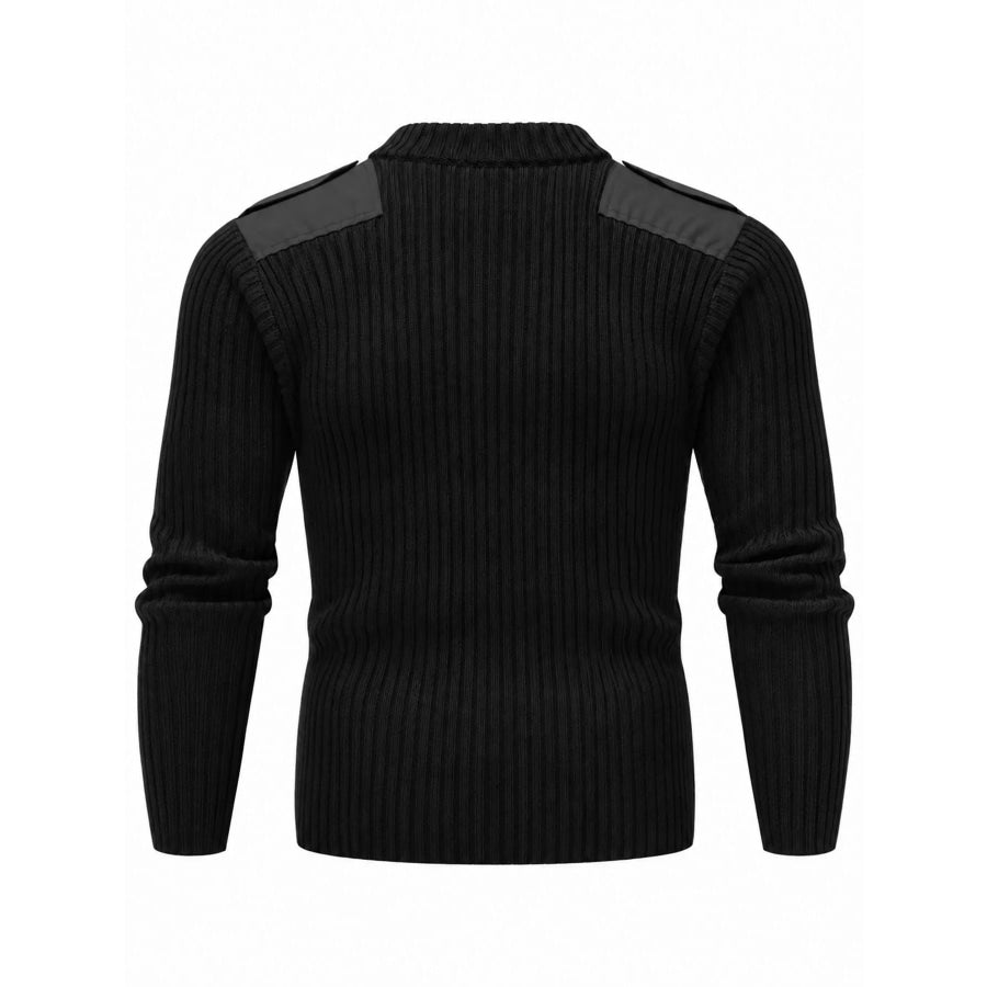 Men’s Plus Size Ribbed V-Neck Sweater Apparel and Accessories