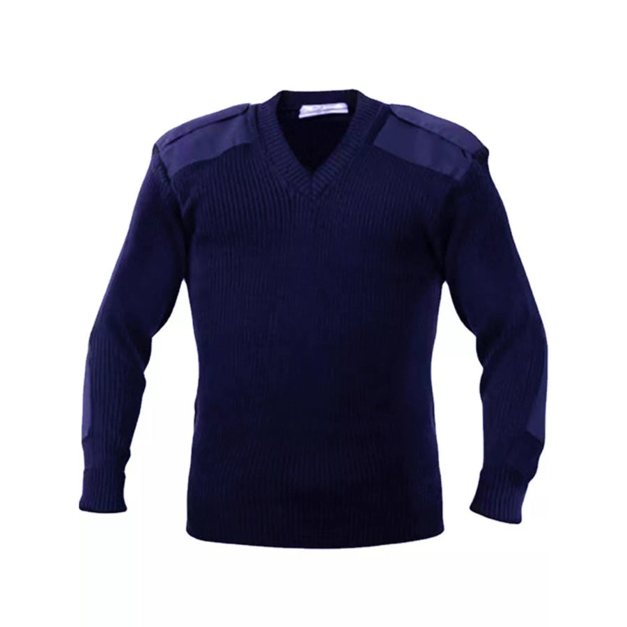 Men’s Plus Size Ribbed V-Neck Sweater Navy-V-Neck / M Apparel and Accessories