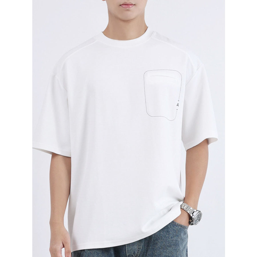 Men’s Plus Size Round Neck Half Sleeve T-Shirt White / M Apparel and Accessories