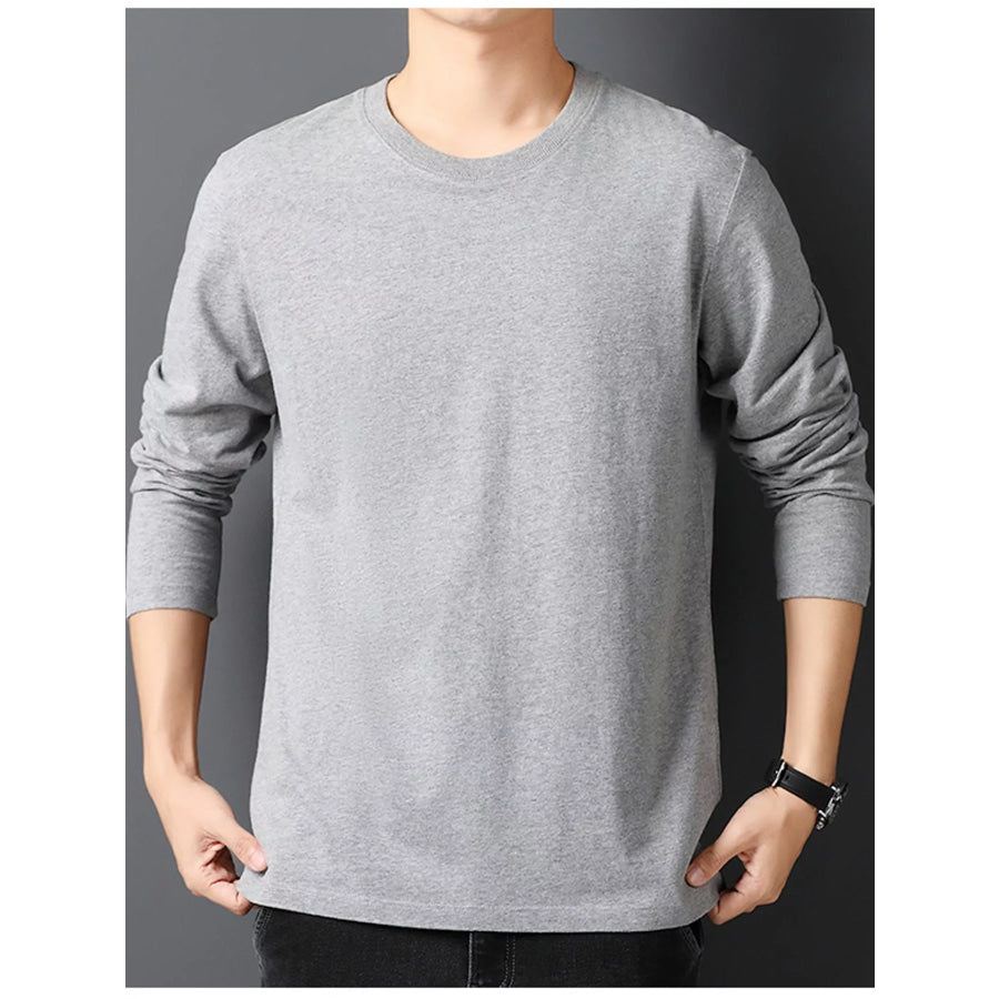 Men’s Plus Size Round Neck Long Sleeve T-Shirt Apparel and Accessories