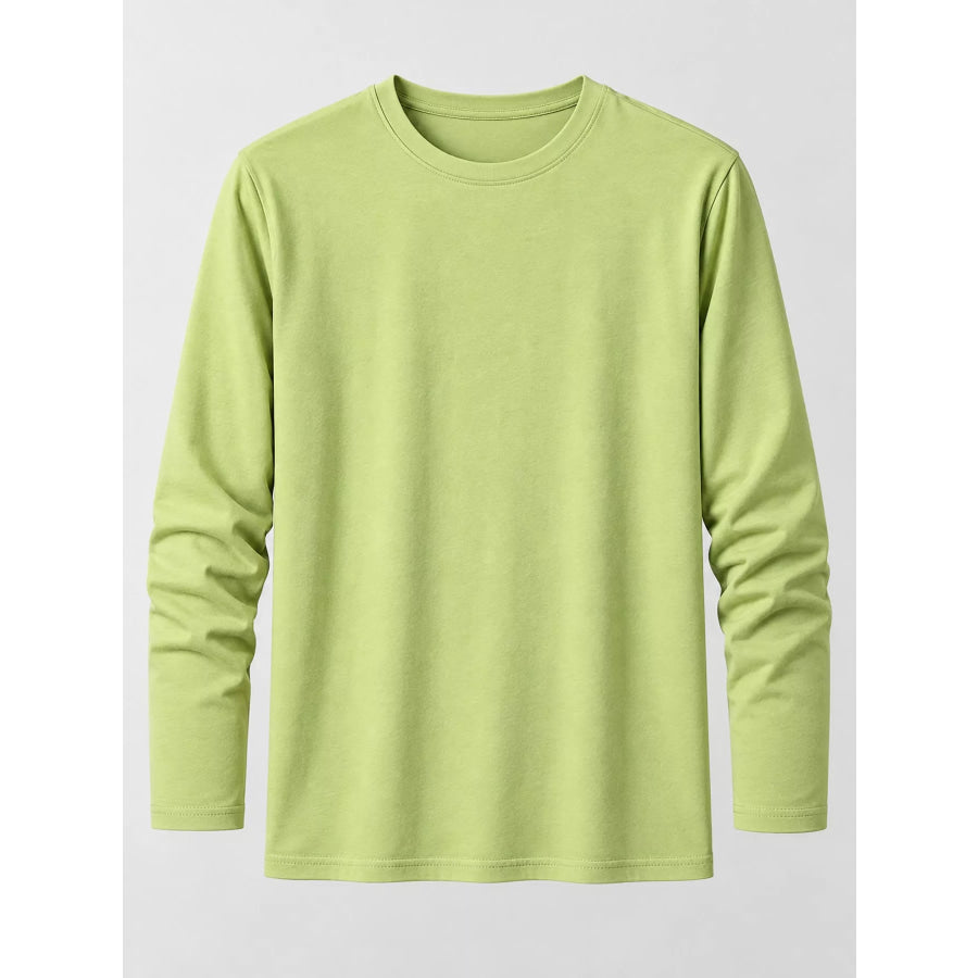 Men’s Plus Size Round Neck Long Sleeve T-Shirt Apparel and Accessories