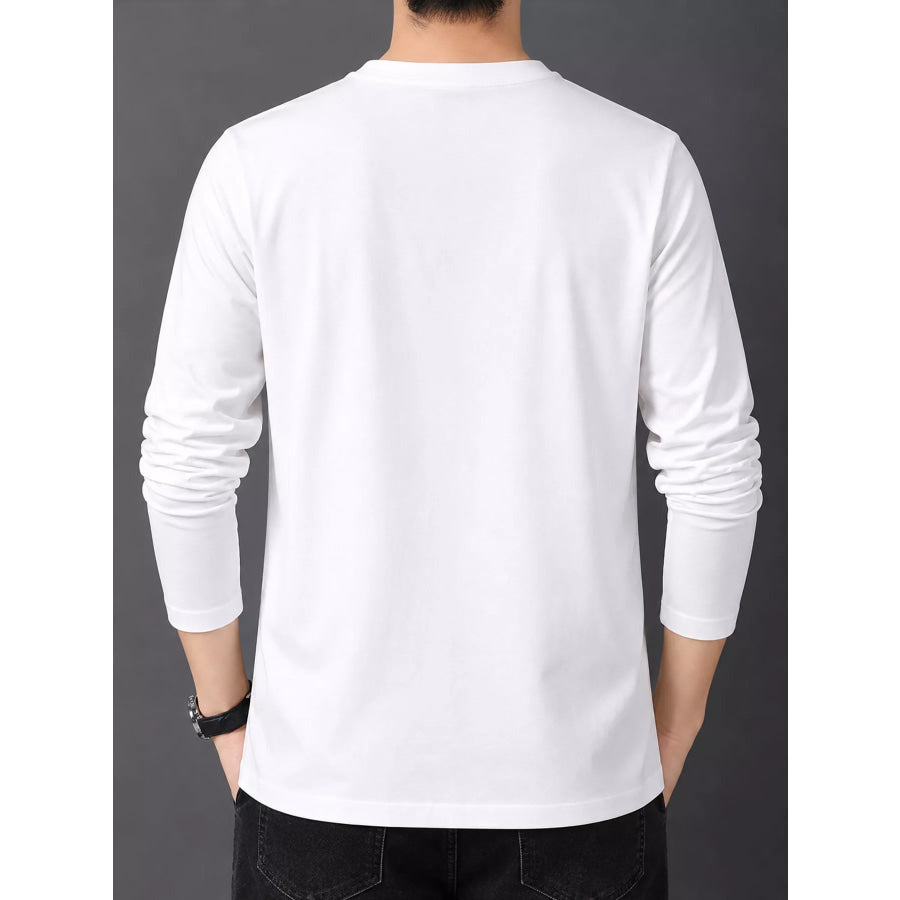 Men’s Plus Size Round Neck Long Sleeve T-Shirt Apparel and Accessories