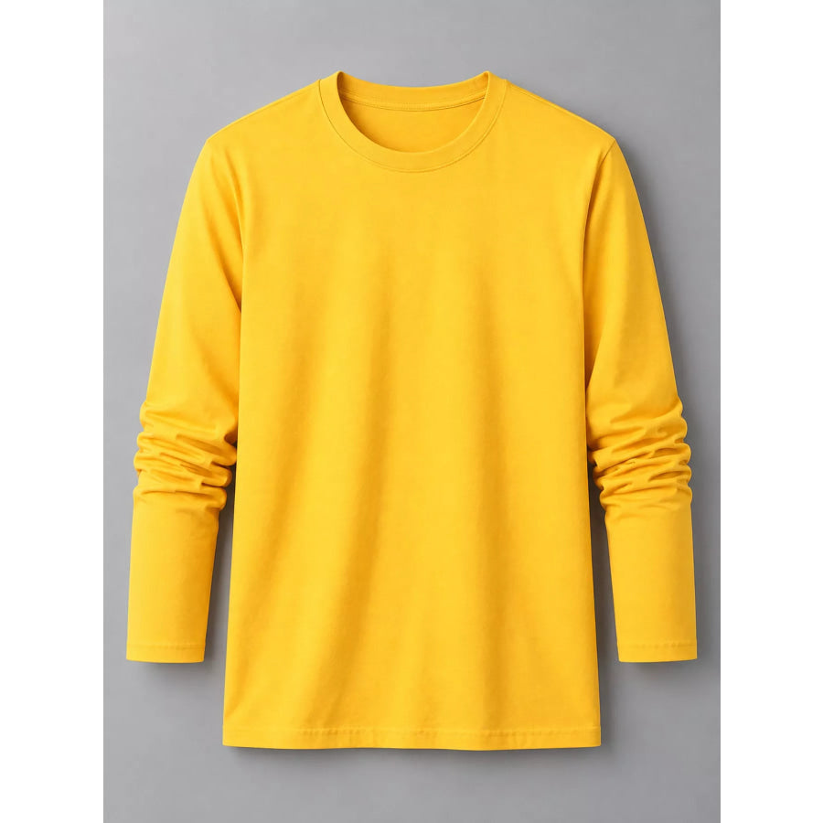 Men’s Plus Size Round Neck Long Sleeve T-Shirt Apparel and Accessories