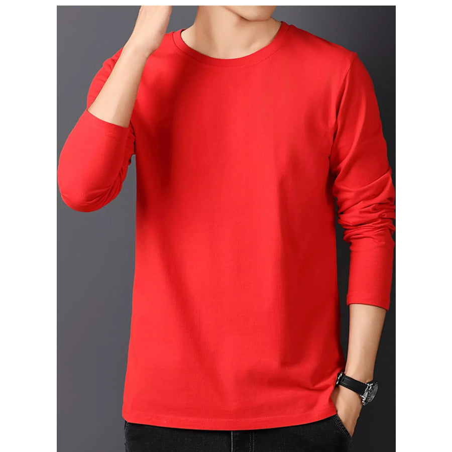 Men’s Plus Size Round Neck Long Sleeve T-Shirt Apparel and Accessories