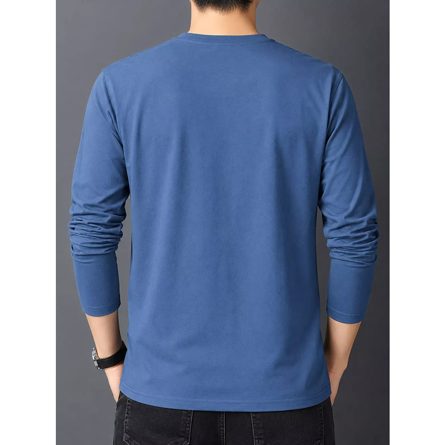 Men’s Plus Size Round Neck Long Sleeve T-Shirt Apparel and Accessories
