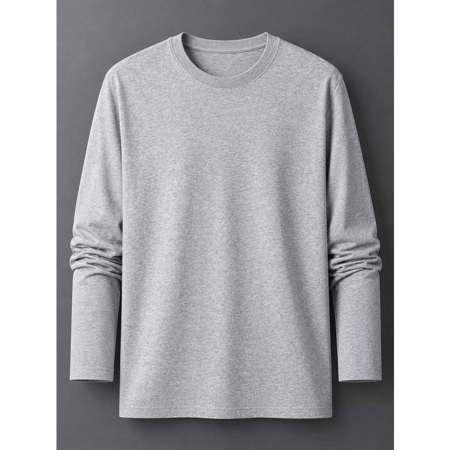 Men’s Plus Size Round Neck Long Sleeve T-Shirt Apparel and Accessories