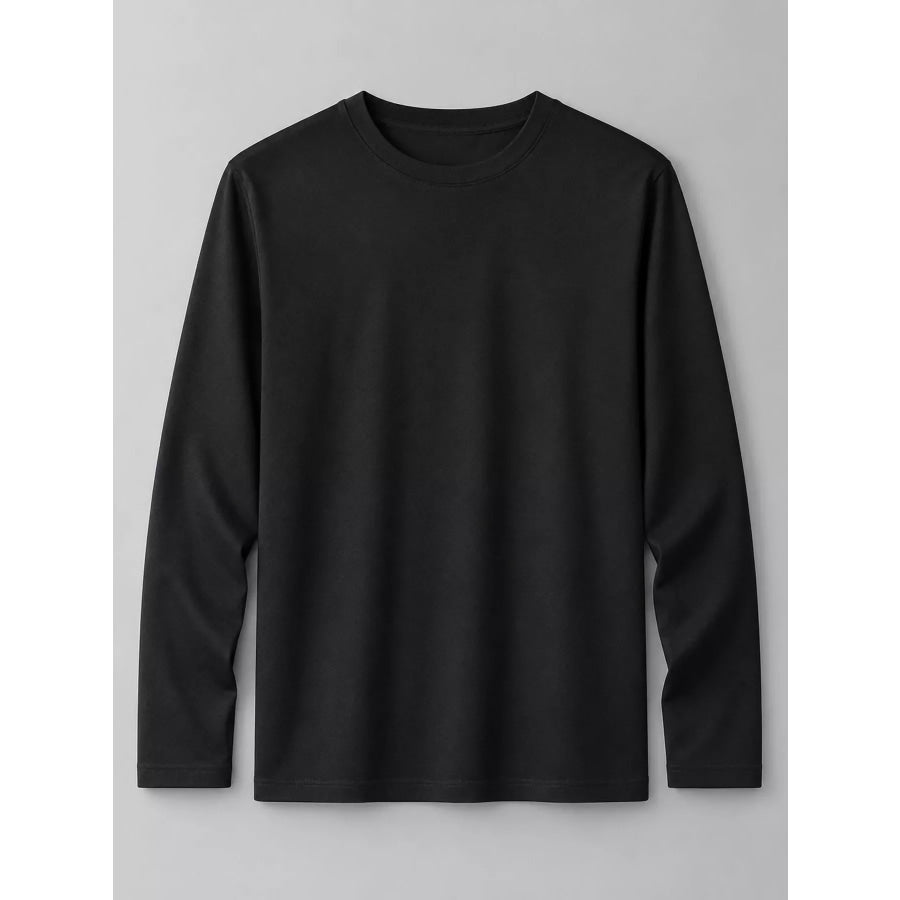 Men’s Plus Size Round Neck Long Sleeve T-Shirt Apparel and Accessories