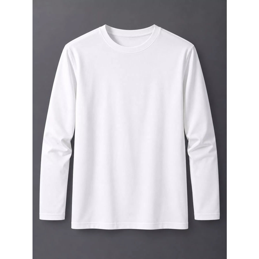 Men’s Plus Size Round Neck Long Sleeve T-Shirt Apparel and Accessories