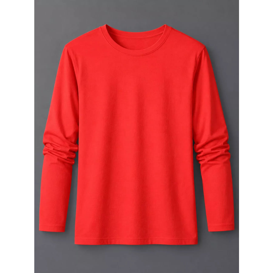 Men’s Plus Size Round Neck Long Sleeve T-Shirt Apparel and Accessories