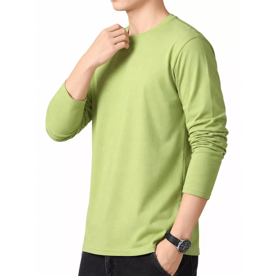 Men’s Plus Size Round Neck Long Sleeve T-Shirt Apparel and Accessories
