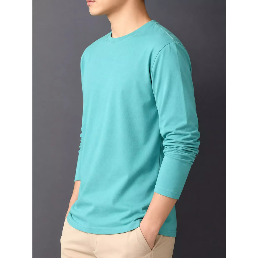 Men’s Plus Size Round Neck Long Sleeve T-Shirt Apparel and Accessories