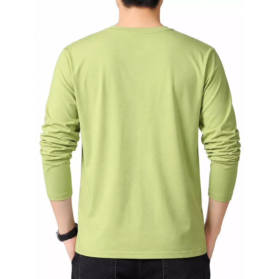 Men’s Plus Size Round Neck Long Sleeve T-Shirt Apparel and Accessories