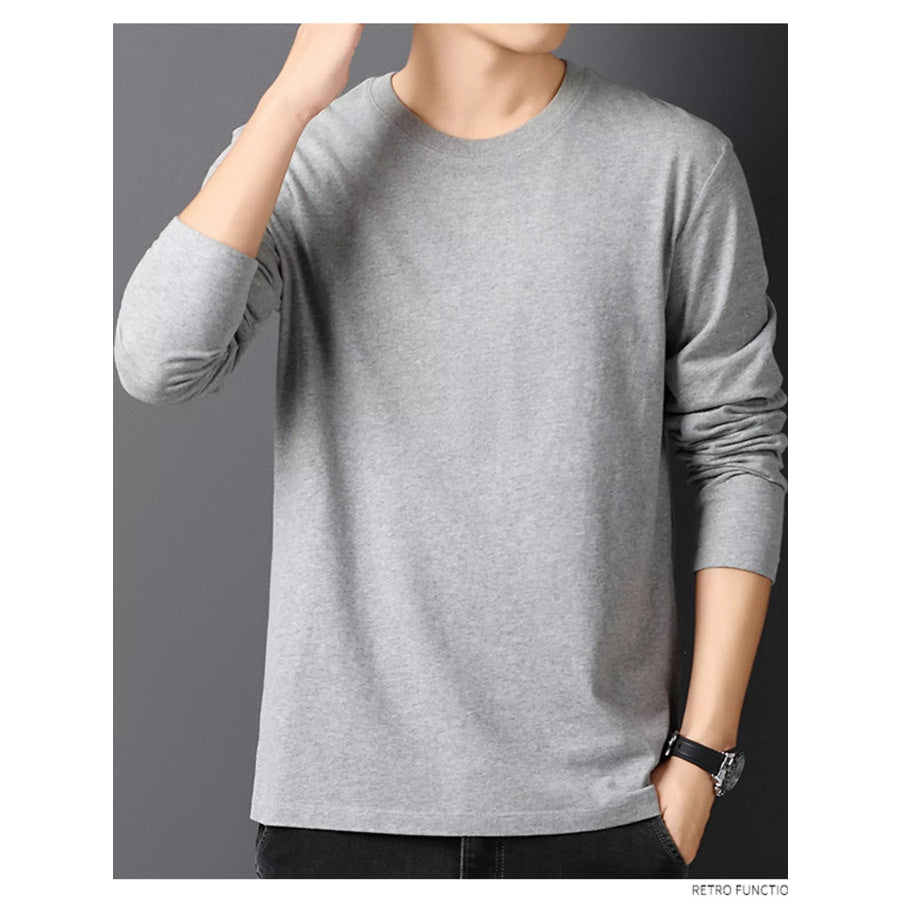 Men’s Plus Size Round Neck Long Sleeve T-Shirt Apparel and Accessories