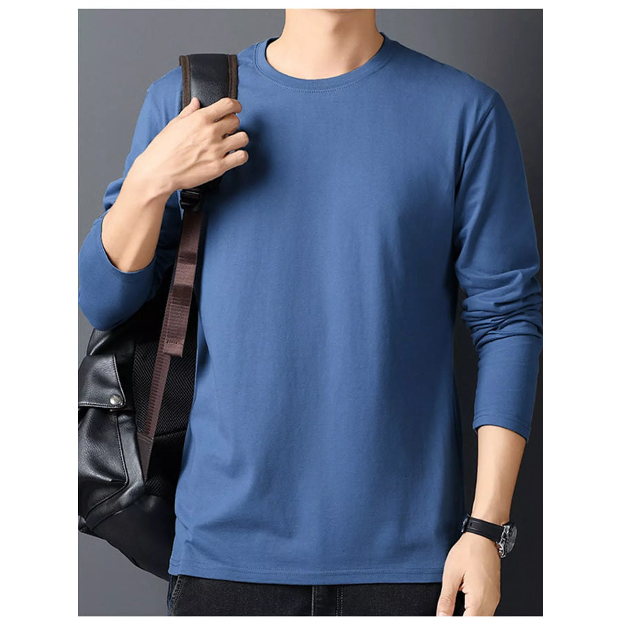 Men’s Plus Size Round Neck Long Sleeve T-Shirt Apparel and Accessories