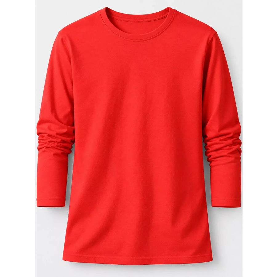 Men’s Plus Size Round Neck Long Sleeve T-Shirt Apparel and Accessories
