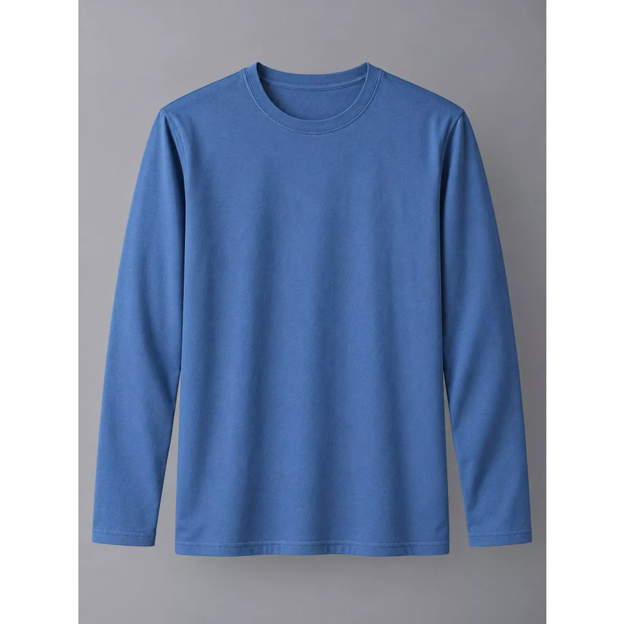 Men’s Plus Size Round Neck Long Sleeve T-Shirt Apparel and Accessories