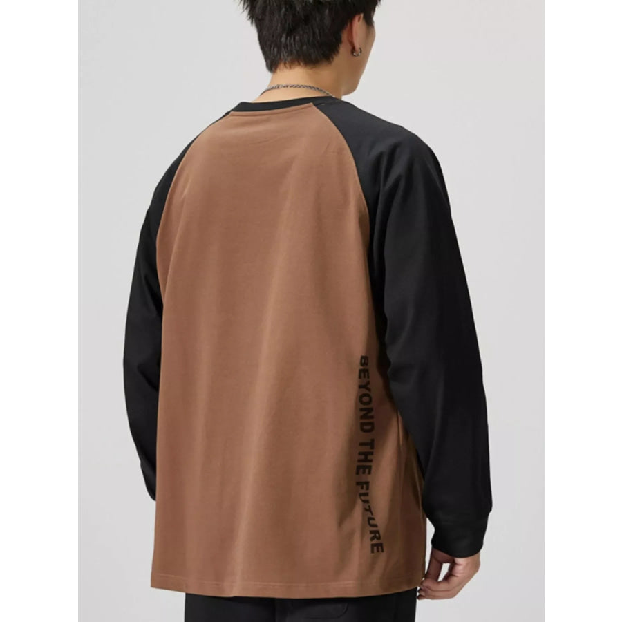 Men’s Plus Size Round Neck Raglan Sleeve T-Shirt Apparel and Accessories