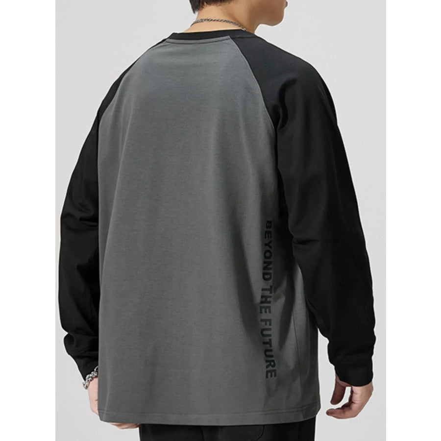 Men’s Plus Size Round Neck Raglan Sleeve T-Shirt Apparel and Accessories