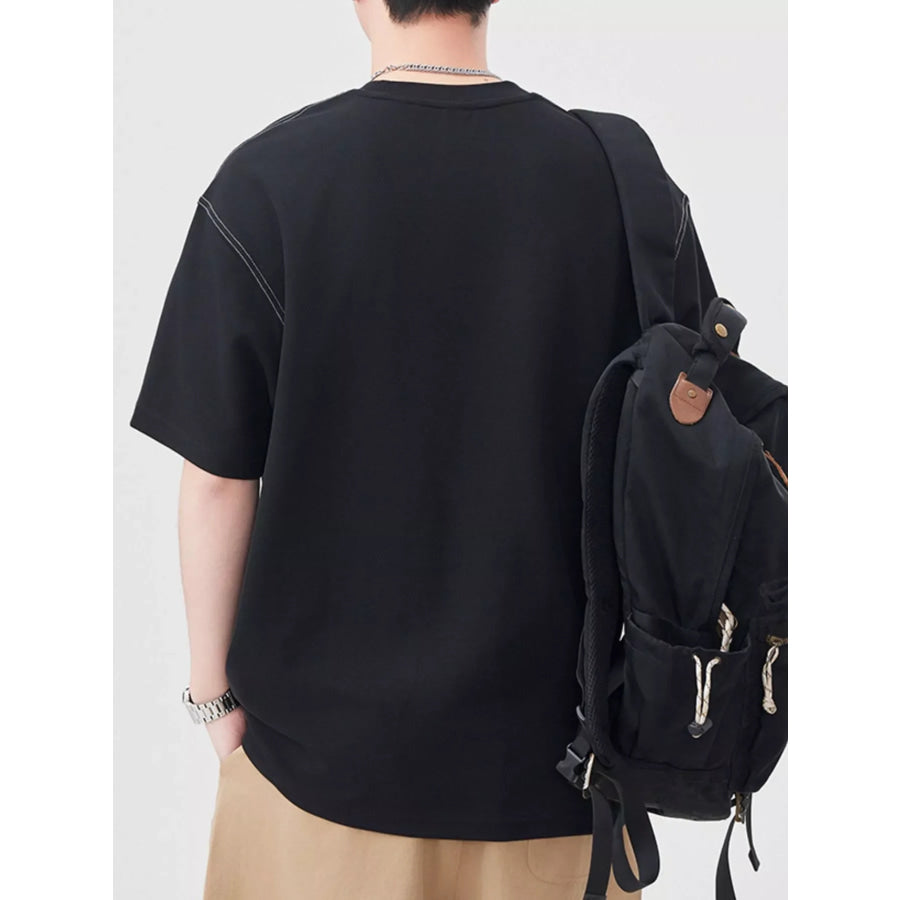 Men’s Plus Size Round Neck Relaxed Fit T-Shirt Apparel and Accessories