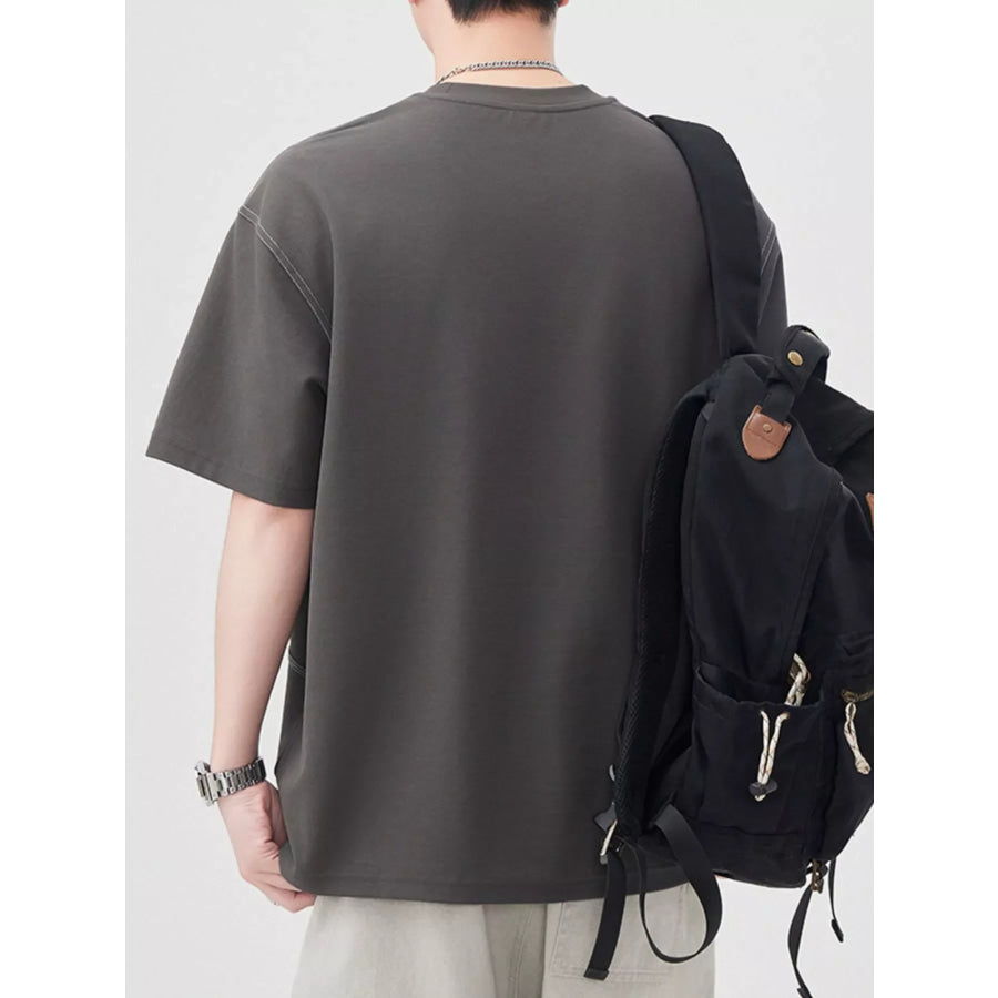 Men’s Plus Size Round Neck Relaxed Fit T-Shirt Apparel and Accessories
