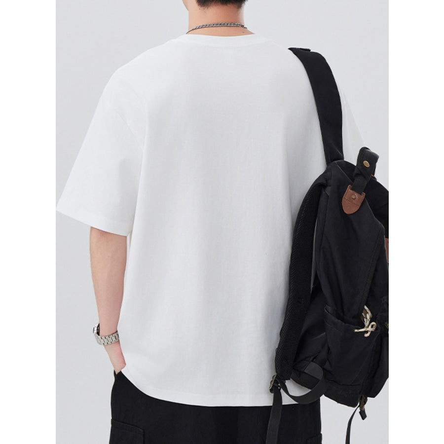 Men’s Plus Size Round Neck Short Sleeve T-Shirt Apparel and Accessories