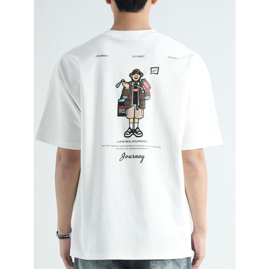 Men’s Plus Size Round Neck Short Sleeve T-Shirt Apparel and Accessories