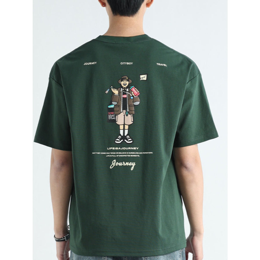 Men’s Plus Size Round Neck Short Sleeve T-Shirt Apparel and Accessories