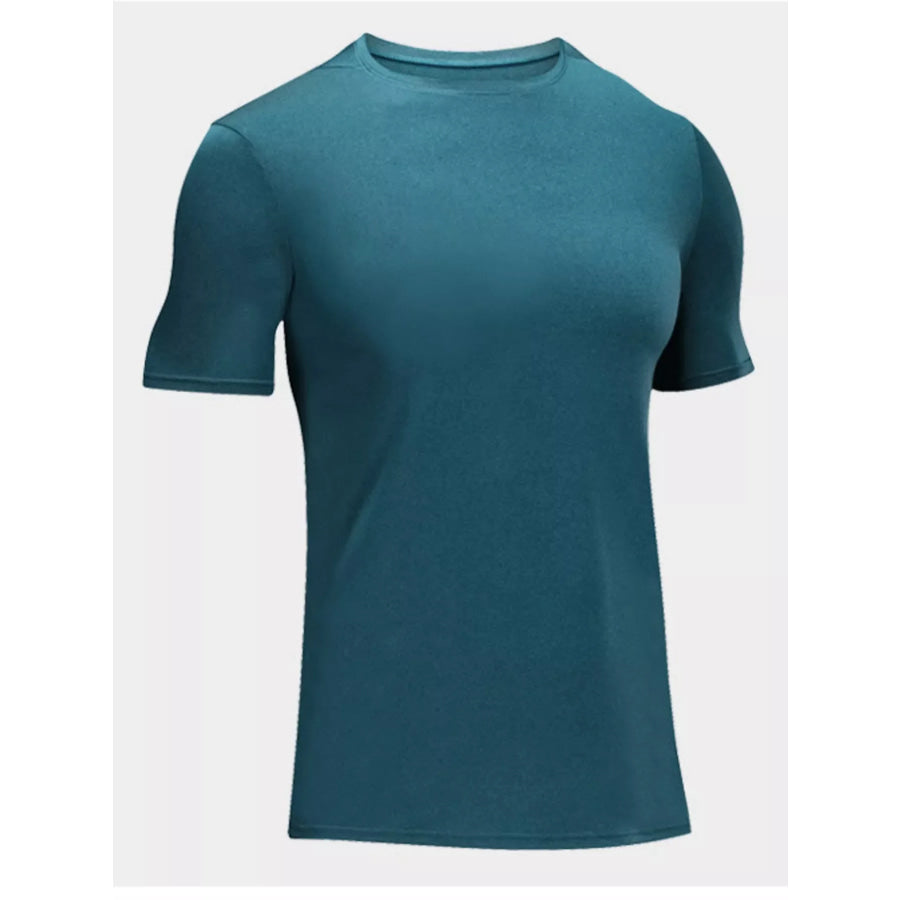 Men’s Plus Size Round Neck Short Sleeve T-Shirt Deep Teal / M Apparel and Accessories