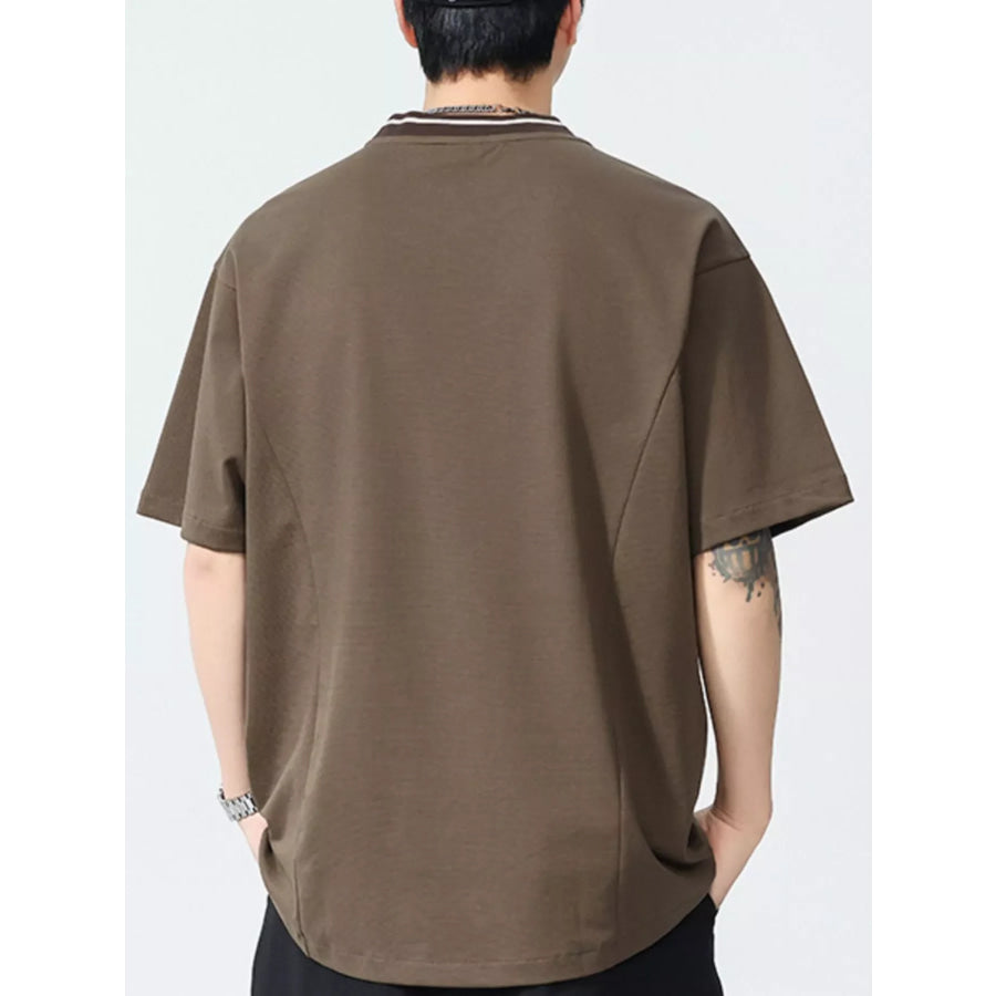 Men’s Plus Size Round Neck Short Sleeve Tee Apparel and Accessories