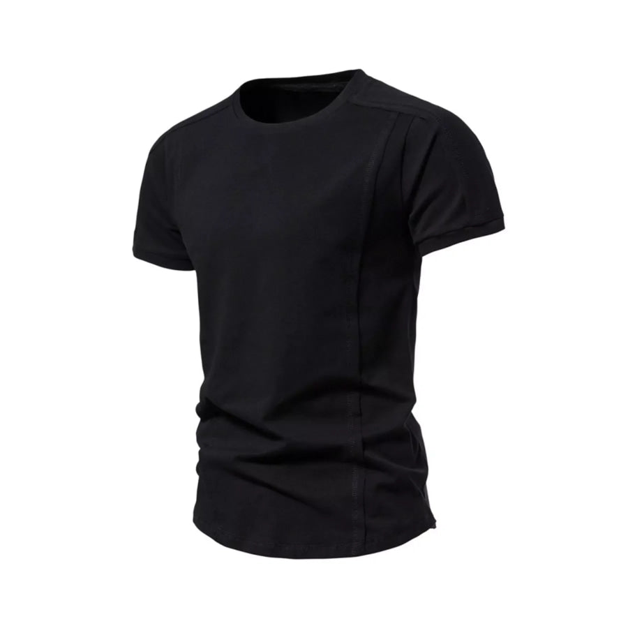 Men’s Plus Size Round Neck Tactical Style T-Shirt Black / M Apparel and Accessories