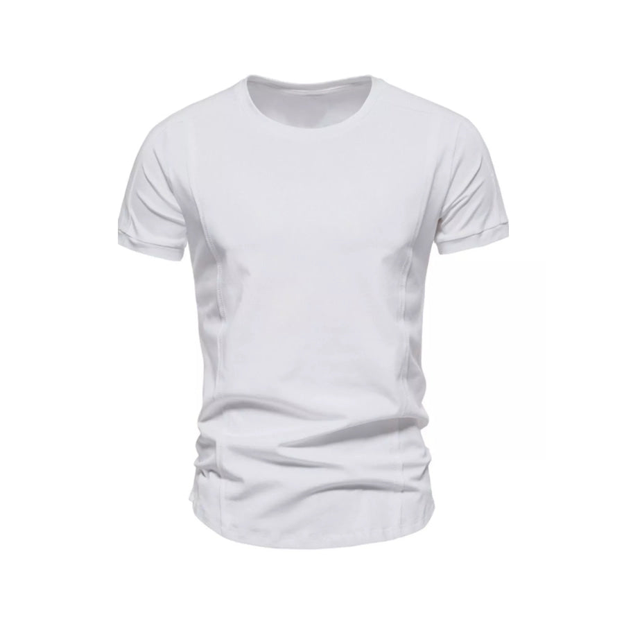 Men’s Plus Size Round Neck Tactical Style T-Shirt White / M Apparel and Accessories