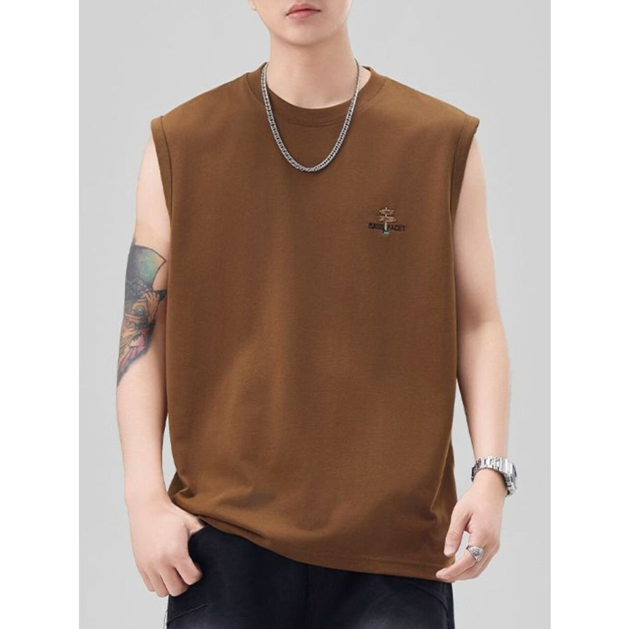 Men’s Plus Size Round Neck Tank Caramel / M Apparel and Accessories
