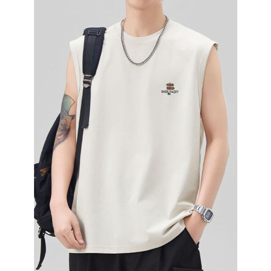 Men’s Plus Size Round Neck Tank Ivory / M Apparel and Accessories