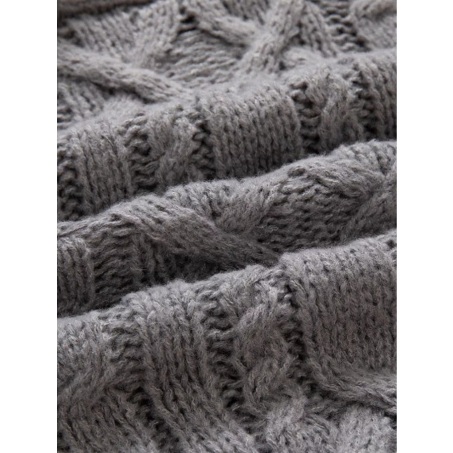 Men’s Plus Size Shawl Collar Cable Knit Sweater Apparel and Accessories