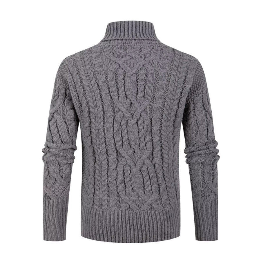 Men’s Plus Size Shawl Collar Cable Knit Sweater Apparel and Accessories
