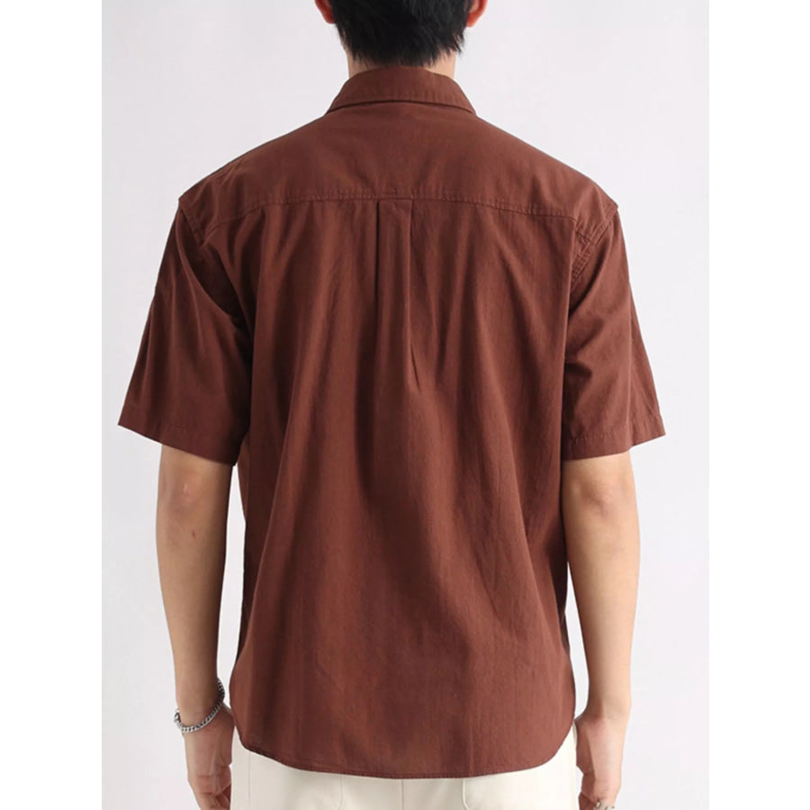Men’s Plus Size Short Sleeve Button-Down Shirt Apparel and Accessories