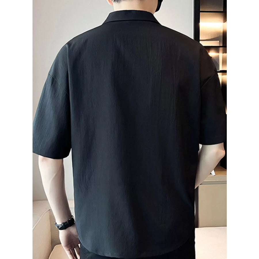 Men’s Plus Size Short Sleeve Polo Shirt with Embroidered Detail Apparel and Accessories