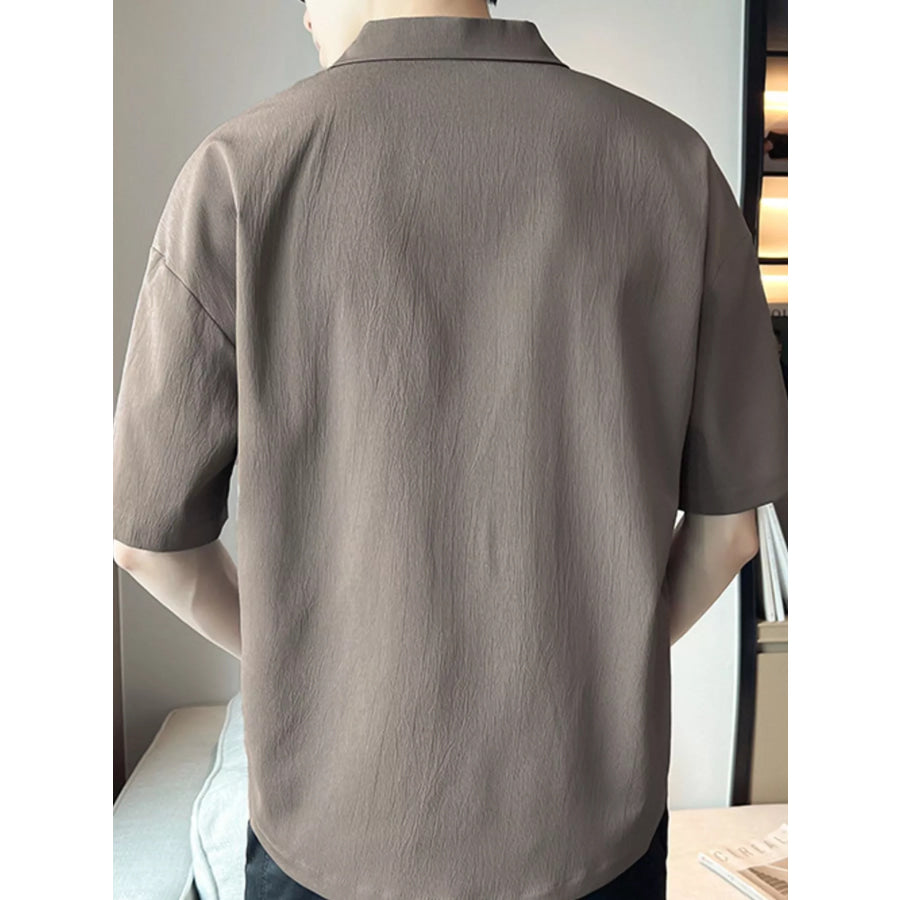 Men’s Plus Size Short Sleeve Polo Shirt with Embroidered Detail Apparel and Accessories