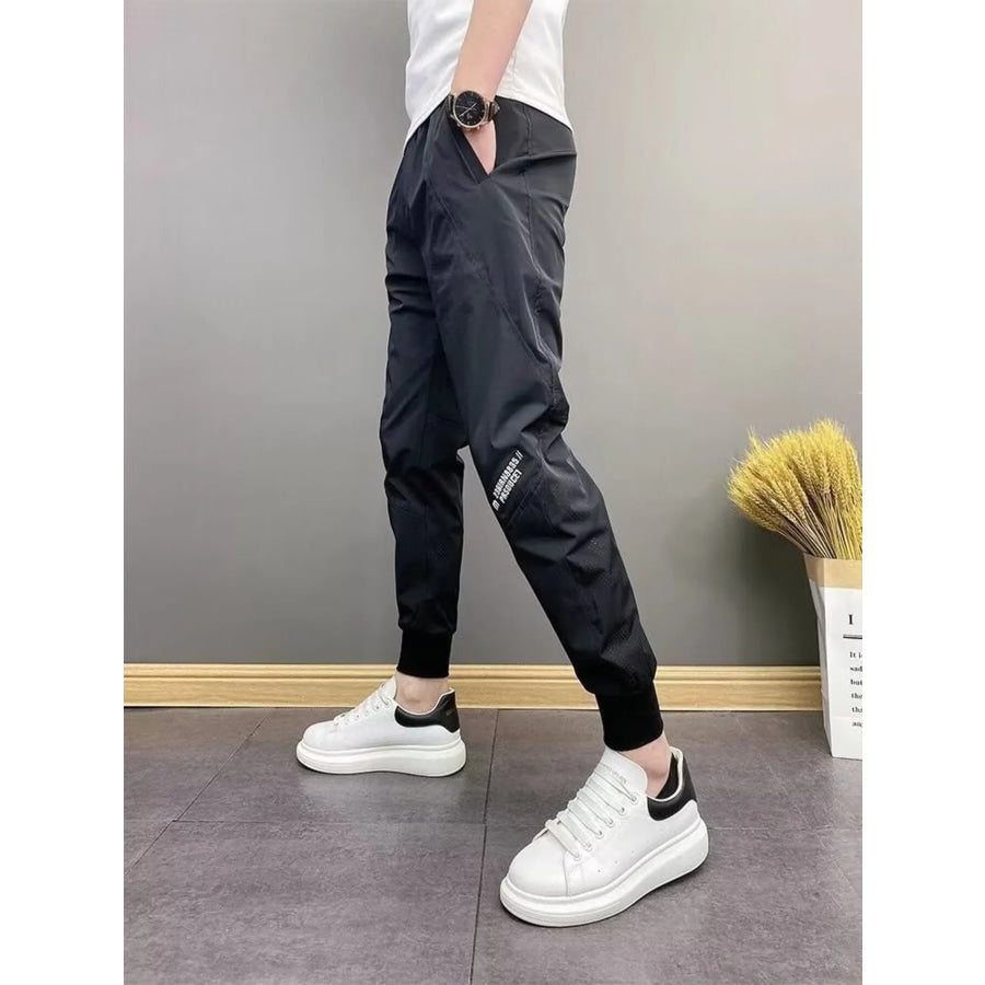 Men’s Plus Size Slim-Fit Ankle-Cuffed Pants Black / M Apparel and Accessories