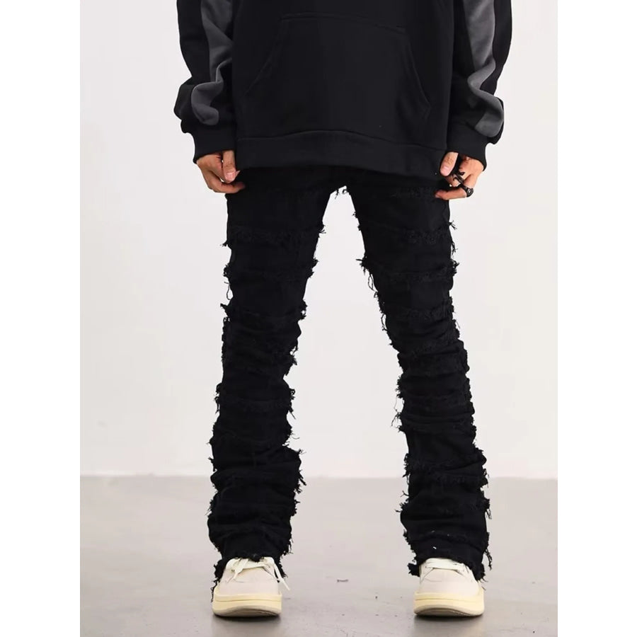 Men’s Plus Size Slim Fit Frayed Hem Jeans Apparel and Accessories