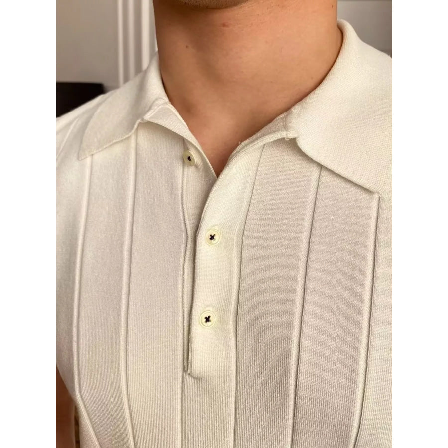 Men’s Plus Size Slim Fit Knitted Polo Shirt Apparel and Accessories