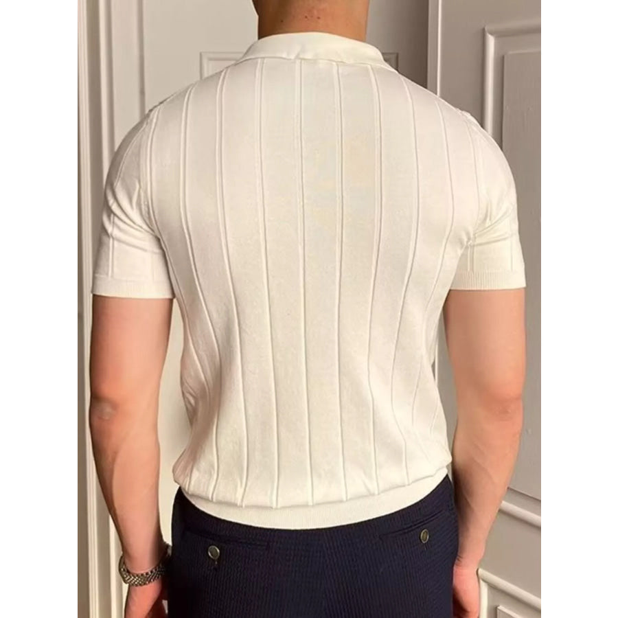 Men’s Plus Size Slim Fit Knitted Polo Shirt Apparel and Accessories